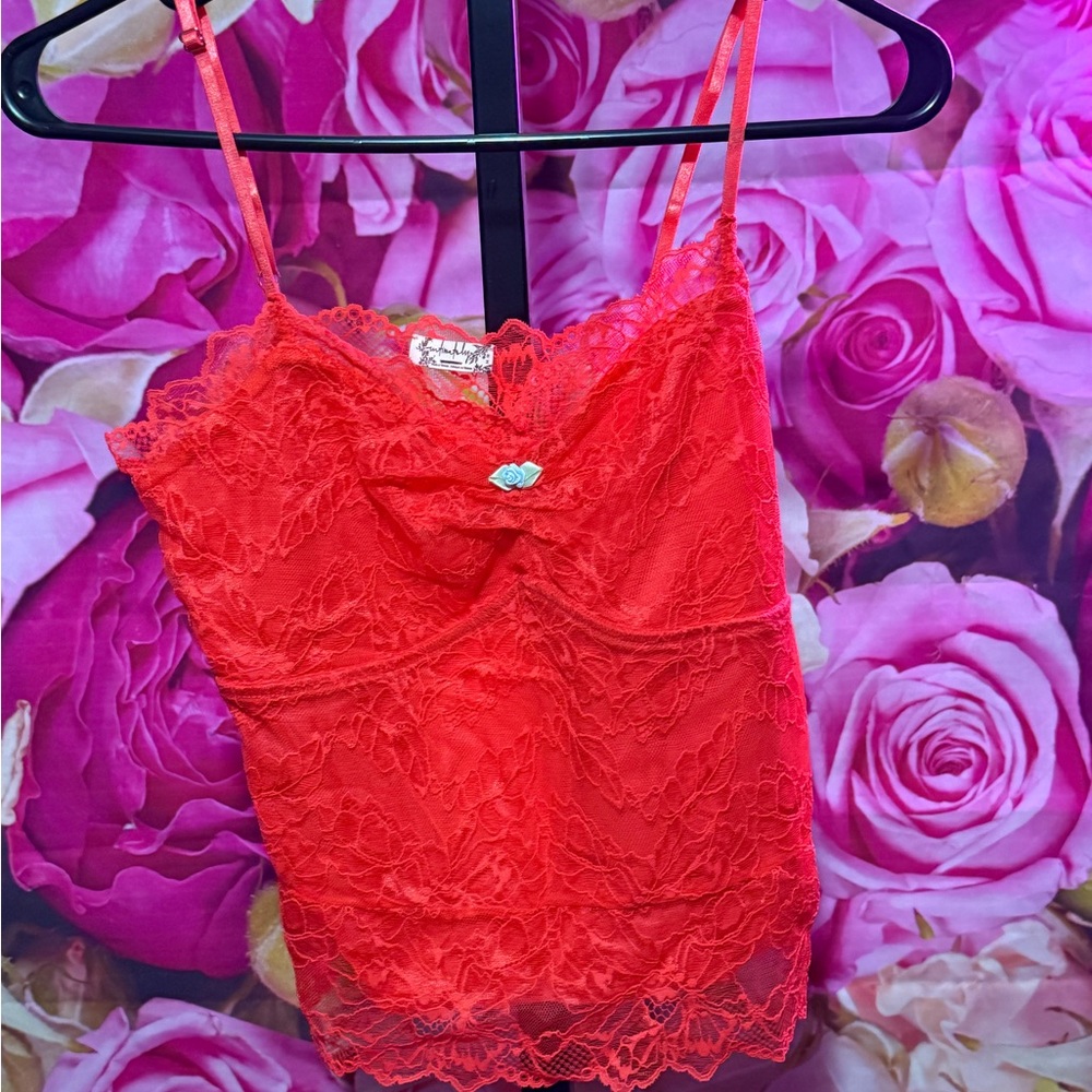 FP Intimately Red Lace Top